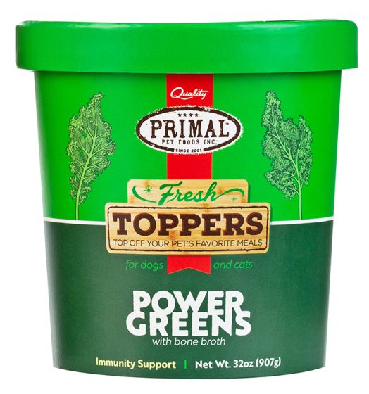 Primal Frozen Power Greens Fresh Topper Cat-Dog 32oz