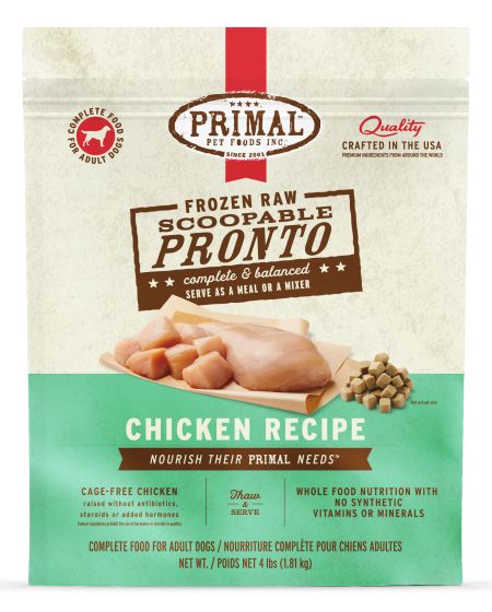 Primal Frozen Pronto Chicken Dog 4lb