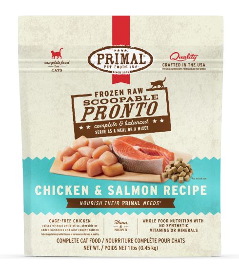 Primal Frozen Pronto Chicken And Salmon Cat 1lb
