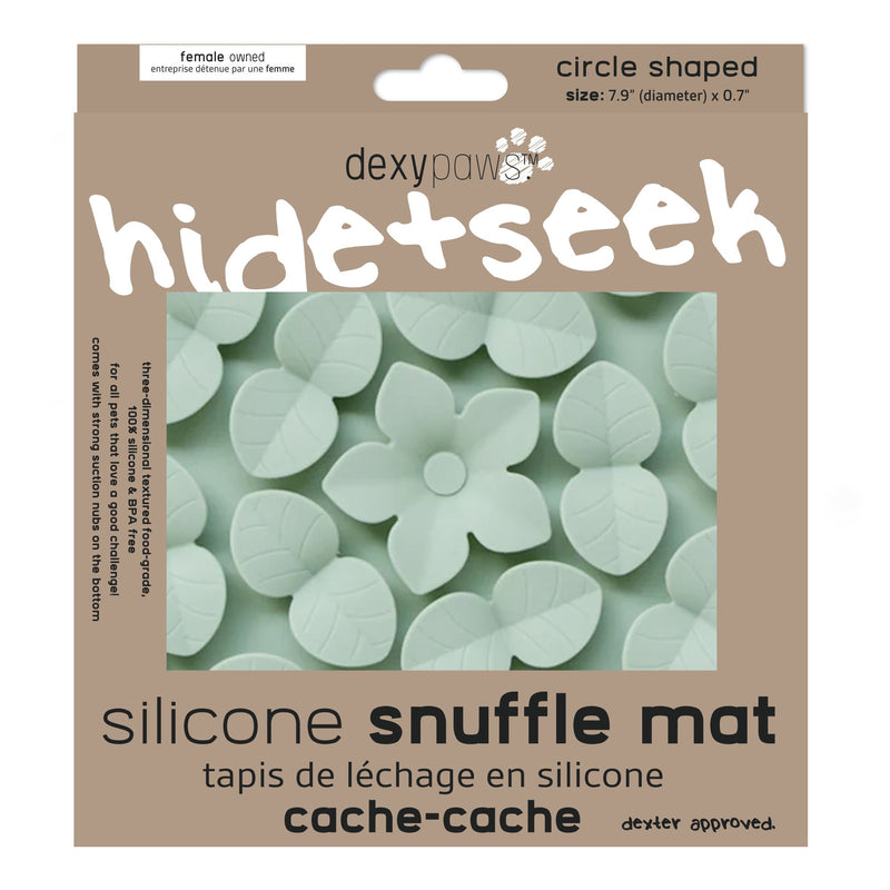 DEXYPAWS CIRCLE HIDE AND SEEK SILICONE SNUFFLE MAT, SAGE GREEN CAT/DOG 1PC