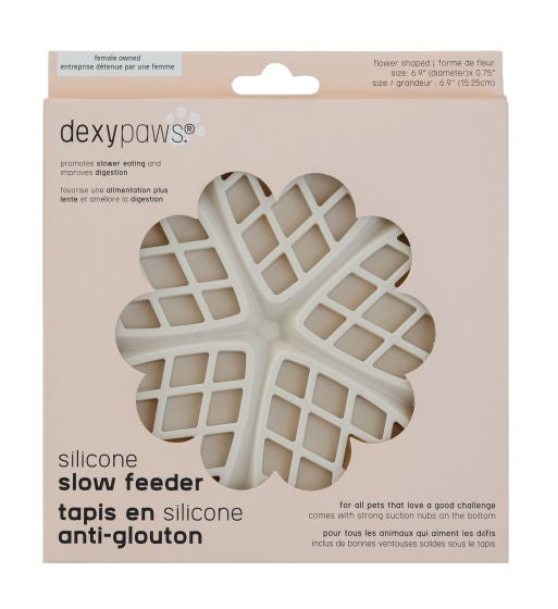 DEXYPAWS SILICONE SNUFFLE MAT "HIDE + SEEK" SLOW FEEDER, HEARTS, BUTTERCREAM