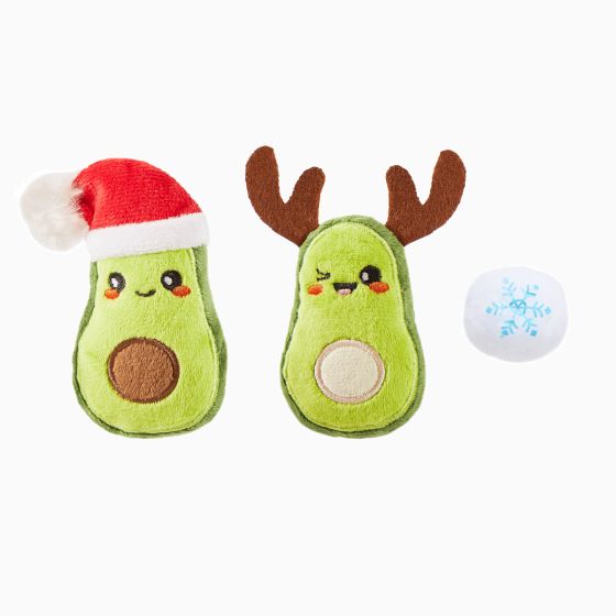 HUGSMART MEOW BUDDIES HOLIDAY FELINE - AVOCADO CHRISTMAS 3PK
