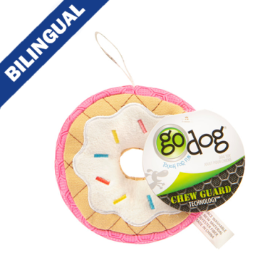 GODOG TOUGH N TEXTURE VANILLA DONUT DOG TOY