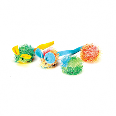 SPOT STRINGY MICE BALL WITH CATNIP CAT TOY