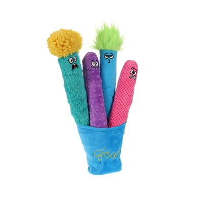 GURU FRY GUYS SET (4 FRY GUYS + FRY HOLDER) LARGE DOG TOY (5PC)