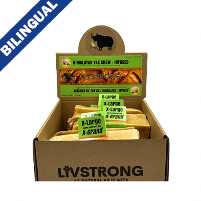 LIVSTRONG HIMALAYAN YAK CHEESE INFUSED WITH PEANUT BUTTER & HONEY X-LARGE DOG TREAT