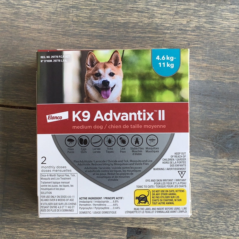 ADVANTIX II - 2 DOSES 4.6KG-11KG