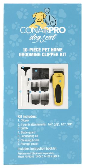 CONAIRPRO 10PC PET HOME GROOMING CLIPPER KIT DOG 1PC