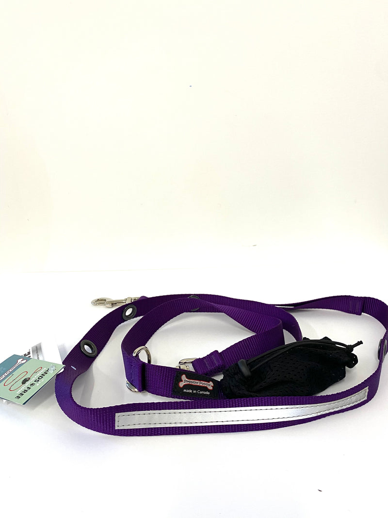 SMOOCHY POOCHY 1” X 6’ NYLON HANDS FREE LEAD- REFLECTIVE