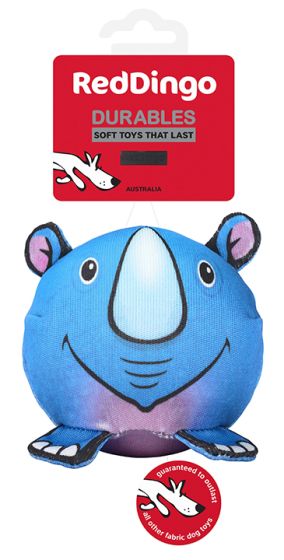 RED DINGO DURABLE PLUSH DOG TOY - RHINO