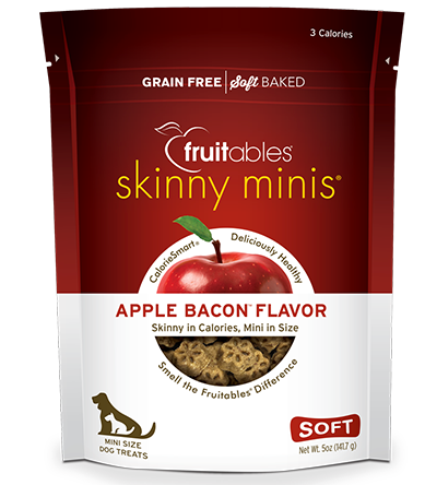 FRUITABLES SKINNY MINIS APPLE BACON FLAVOR DOG TREAT 5OZ