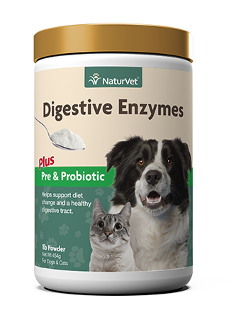 NATURVET DIGESTIVE ENZYMES POWDER WITH PREBIOTICS & PROBIOTICS 1 LB