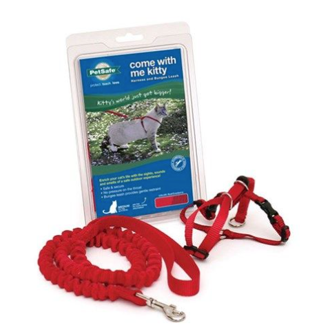 PETSAFE COME WITH ME KITTY HARNESS BUNGEE LEASH RED LARGE CAT
