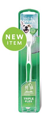 TROPICLEAN FRESH BREATH TRIPLE FLEX TOOTHBRUSH FOR DOGS DOG LARGE 1PC