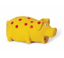 BUD-Z LATEX SPOTTED PIG SQUEAKER DOG 8IN
