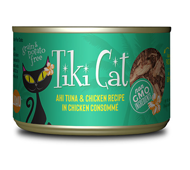 TIKI CAT AHI TUNA & CHICKEN RECIPE IN CHICKEN CONSOMMÉ WET CAT FOOD 6OZ