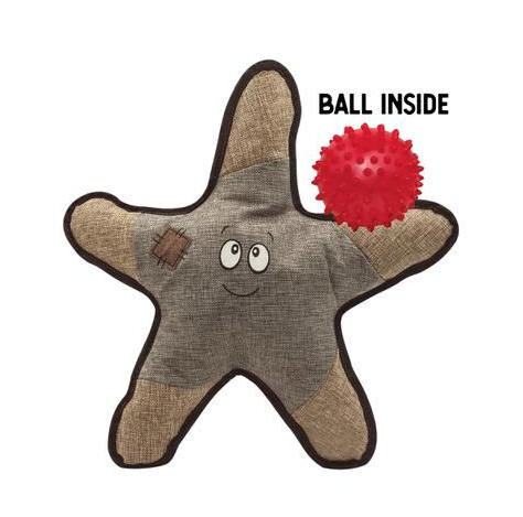 SNUGAROOZ SOPHIE THE STARFISH WITH RUBBER SPIKEY BALL DOG 1PC 21IN