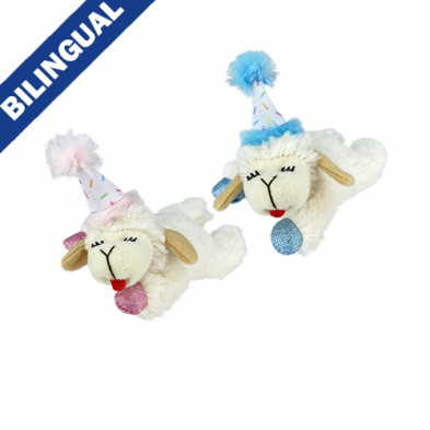 MULTIPET LAMB CHOP  BIRTHDAY 4.5" CAT TOY