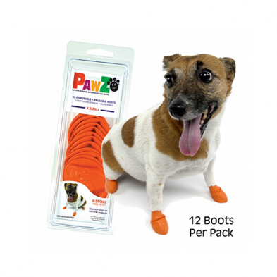 PAWZ RUBBER DOG BOOTS ORANGE X-SMALL