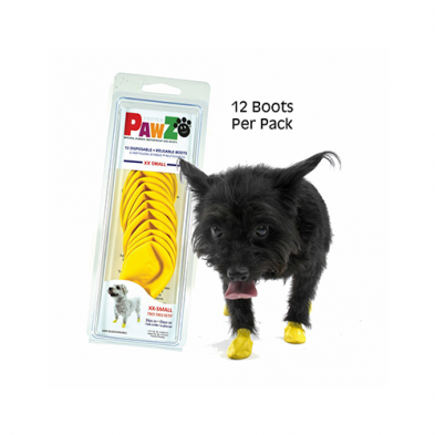 PAWZ RUBBER DOG BOOTS YELLOW XX-SMALL
