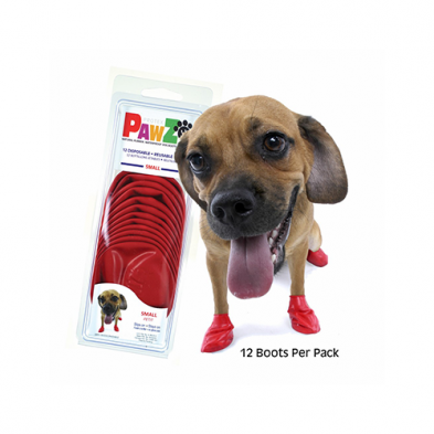 PAWZ RUBBER DOG BOOTS RED SMALL