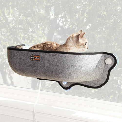 K&H PET PRODUCTS THERMO EZ MOUNT WINDOW BED 10" X 27" X 11" EXTRA DEEP GRAY