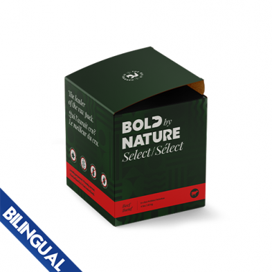 BOLD BY NATURE SELECT BEEF FROZEN DOG FOOD 4LB BOX (8 X 8OZ PATTIES)