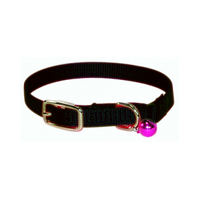 HAMILTON STANDARD COLORS COLLECTION BLACK SAFETY COLLAR WITH BELL FOR CATS 3/8IN X 12IN