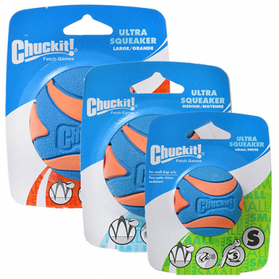 CHUCKIT! ULTRA SQUEAKER BALLS SMALL (1 PACK) DOG TOY