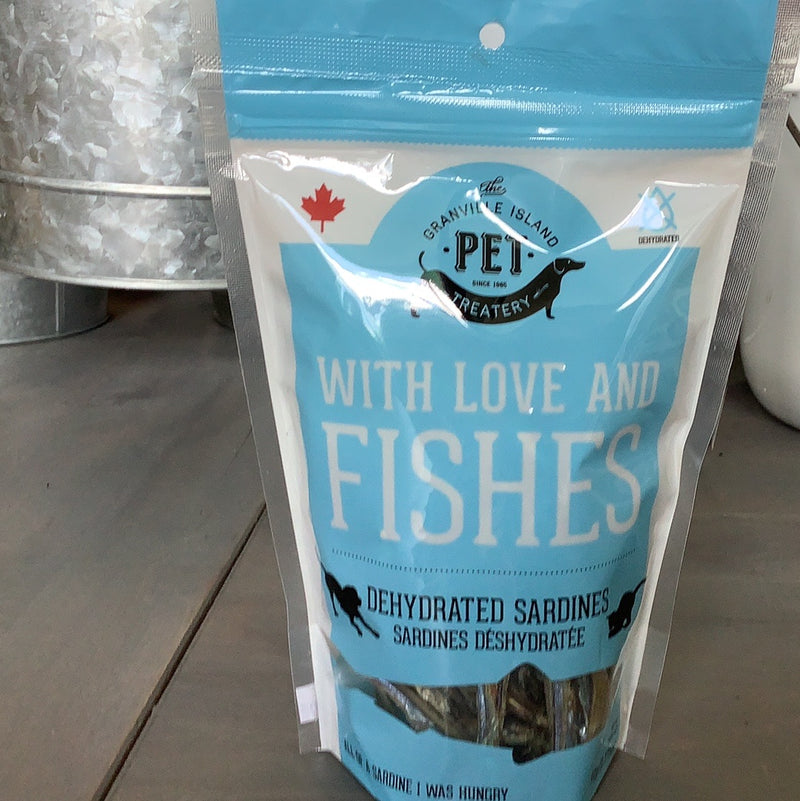 GRANVILLE ISLAND PET TREATERY DRIED SARDINES FOR CATS & DOGS BY THE GRANVILLE ISLAND PET TREATERY 90G