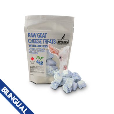 HAPPY DAYS RAW GOAT CHEESE TREATS WITH BLUEBERRY 100G FROZEN FOR DOGS & CATS