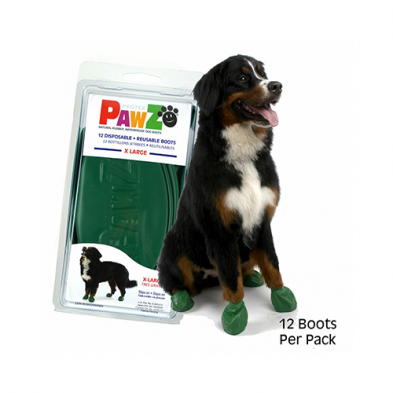 PAWZ RUBBER DOG BOOTS GREEN X-LARGE