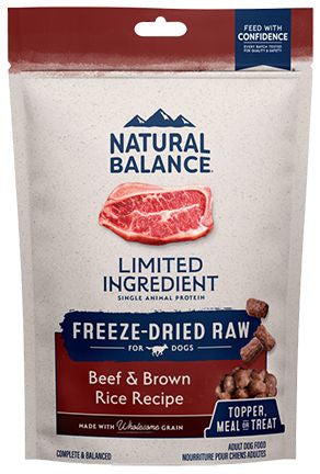 NATURAL BALANCE LID FREEZE DRIED BEEF AND BROWN RICE DOG 6oz