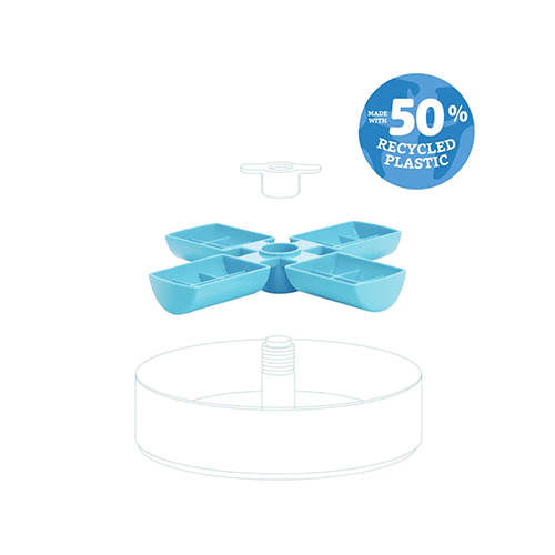 PETDREAMHOUSE SPIN INTERACTIVE SLOW FEEDER ACCESSORIES - WINDMILL BLUE