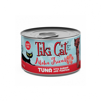 TIKI CAT ALOHA FRIENDS TUNA WITH SHRIMP & PUMPKIN WET CAT FOOD 5.5OZ