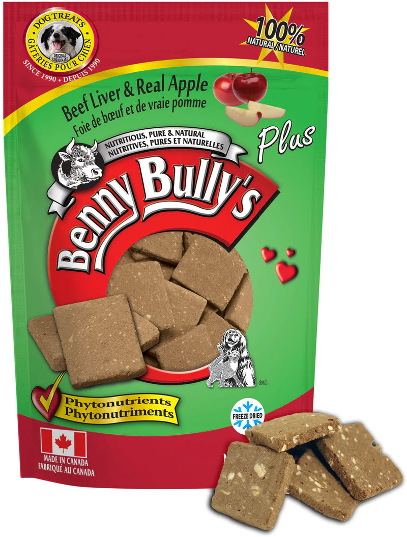 BENNY BULLY’S LIVER PLUS APPLE - 58G - FREEZE DRIED BEEF LIVER AND APPLE DOG TREATS