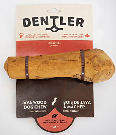 DENTLER JAVA WOOD DOG CHEW SMOKED HAM MAPLE - MEDIUM