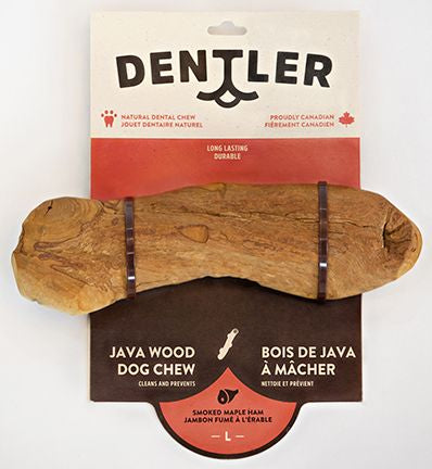 DENTLER JAVA WOOD DOG CHEW SMOKED HAM MAPLE - LARGE