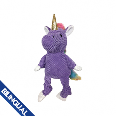 FOUFOUBRANDS FOUFIT RAINBOW BRIGHT KNOTTED DOG TOY PURPLE UNICORN SMALL