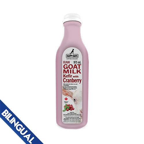 HAPPY DAYS RAW GOAT MILK KEFIR WITH CRANBERRY 975ML FROZEN FOR DOGS & CATS