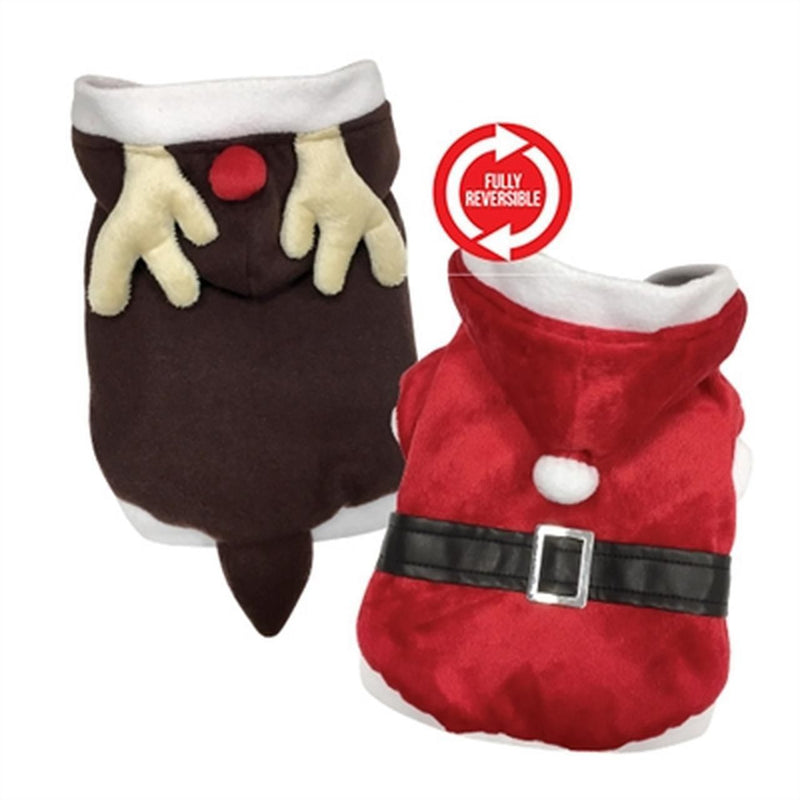 FOUFOUDOG HOLIDAY - REVERSIBLE SANTA/ REINDEER SUIT SIZE XS