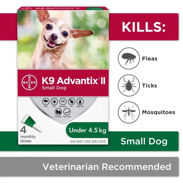 K9 ADVANTIX II - 4 DOSES <4.5KG