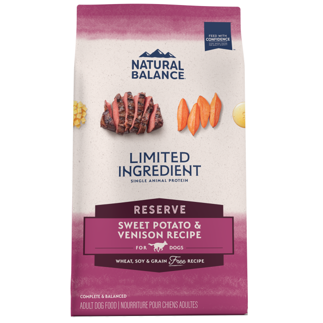 NATURAL BALANCE RESERVE GRAIN FREE SWEET POTATO & VENISON RECIPE 22LB