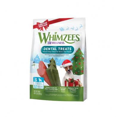WHIMZEES WINTER SHAPES VARIETY BAG SMALL 6.3 OZ DENTAL CHEW FOR DOGS