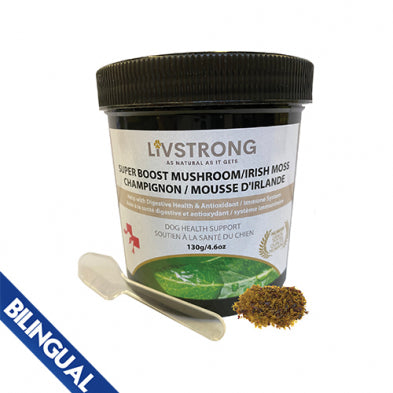 LIVSTRONG SUPERBOOST MUSHROOM/IRISH MOSS DOG HEALTH SUPPORT 130GM