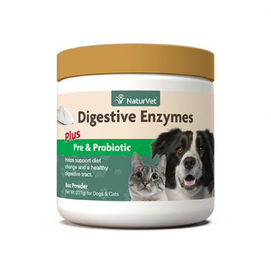 NATURVET DIGESTIVE ENZYMES POWDER WITH PREBIOTICS & PROBIOTICS 8 OZ