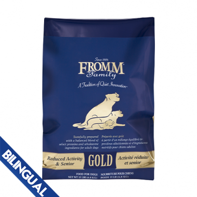 FROMM GOLD REDUCED ACTIVITY & SENIOR DRY DOG FOOD 15LB