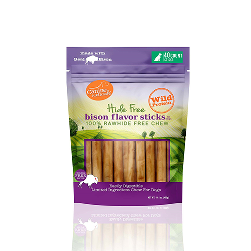 CANINE NATURALS HIDE FREE BISON RECIPE 5" ROLL (40 PACK)