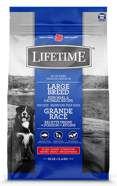 LIFETIME ALL LIFE STAGES LARGE BREED FISH AND OATMEAL 11.4KG