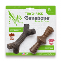 BENEBONE TINY 2-PACKS MAPLESTICK & ZAGGLER BACON FLAVOR DOG CHEW (2 PACK)